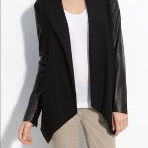 Theory "Laura" Leather Sleeve Coat, Size P, Excellent Condition!!!